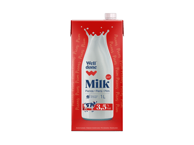 UAT pienas WELL DONE 3,5 % rieb., 1 l