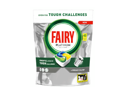 Automatinių indaplovių kapsulės FAIRY Platinum Lemon, 45vnt