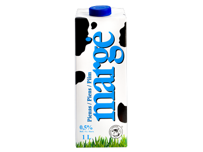 Pienas UAT MARGĖ, 0,5%, 1 l