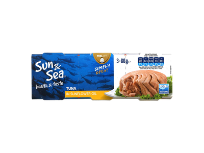 Tuno gabaliukai saulėgr. aliej. SUN&SEA,3x80g