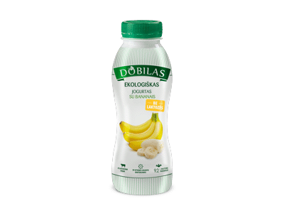 Valgom. ekologiškas jogurtas DOBILAS su bananais, 2,2% rieb., 330 g