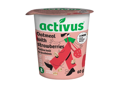 Greitai paruošiama braškių skonio košė ACTIVUS, 60 g