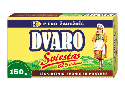 Saldžios grietinėlės DVARO sviestas, 82 % rieb., 150 g