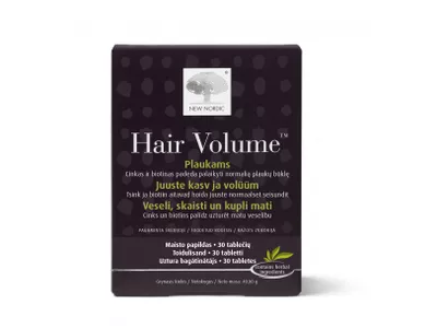 NEW NORDIC maisto papildas HAIR VOLUME, 30 tab.