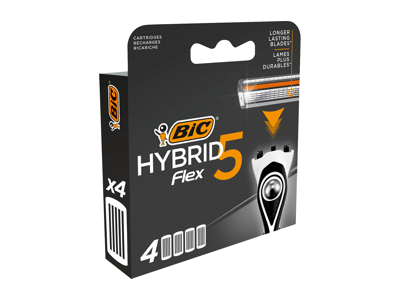 Vyriško skustuvo galvutės BIC FLEX5HYBRID, 4 vnt.