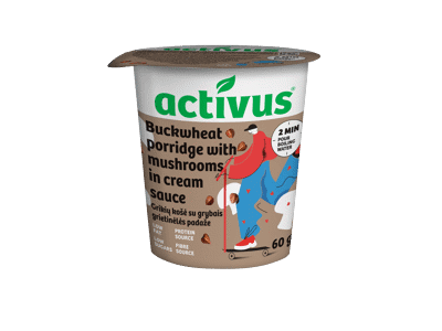Grikių dribsnių košė ACTIVUS (su grybais ir grietinėle), 60 g