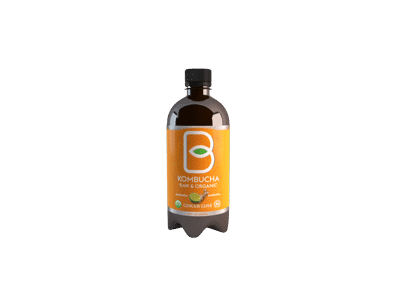 Ekol.ž.citrinų sk.žal.arbatos gėrimas KOMBUCHA su imbierais, 400 ml