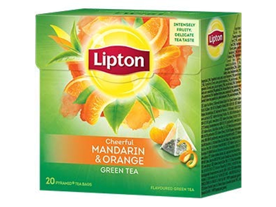 Žalioji arbata su mandarinų ir apelsinų žievelėmis LIPTON, 20 vnt.
