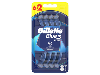 Vienk. skustuvai GILLETTE BLUE 3, 6+2 vnt.