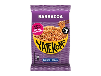 Greitai paruošiami makaronai YATEKOMO, barbekiu skonio, maišelyje, 82 g