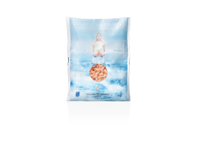 Šaldytos šiaurinės dryžakojės krevetės,virtos,lukštentos,250/350,20% glazūros, 1kg/0.8kg