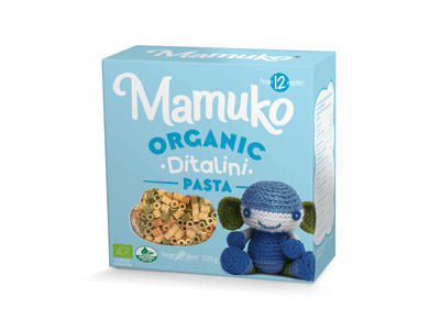 Ekologiški makaronai MAMUKO ORGANIC DITALINI, nuo 12 mėn., 320 g