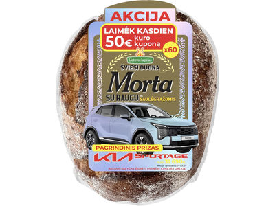 Šviesi duona su raugu, saulėgr. MORTA, 500 g