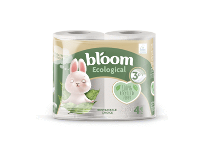 Tualetinis popierius BLOOM COMFORT SOFT ECOLOGICAL, 3 sl., 4 vnt.