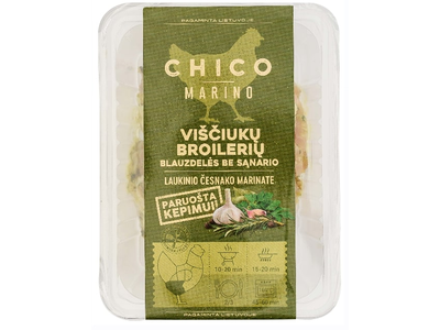 Vištienos blauzdelės CHICO laukinio česnako marinate, be sąnario, 500g