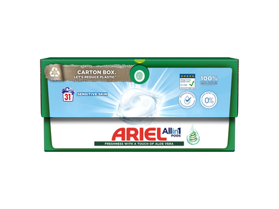 Skalbimo kapsulės ARIEL Sensitive, 31 skalb.