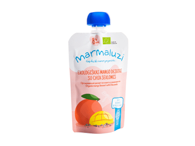 Ekol. mangų desertas MARMALUZI su šalav. sėklomis (8+ mėn.), 90 g