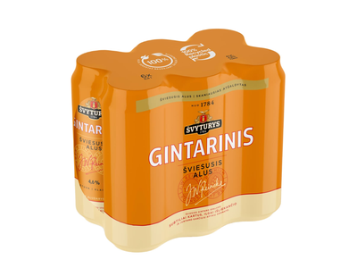 ŠVYTURIO alus GINTARINIS, 4,6 %, 6 x 0,5 l