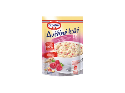 Dr. Oetker avižinė košė su avietėmis, 60 g