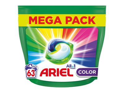 Skalbimo kapsulės ARIEL Color, 63 skalb.