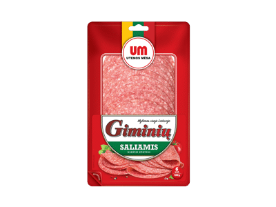 Karštai rūkytas GIMINIŲ saliamis (griežinėliai), I r., 100 g