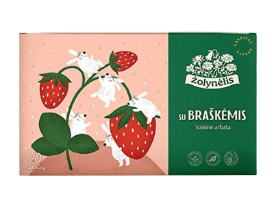 Vaisinė arbata vaikams ŽOLYNĖLIS su braškėmis, 40 g