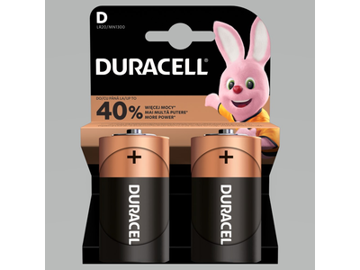 Baterijos DURACELL D, LR20, 2vnt