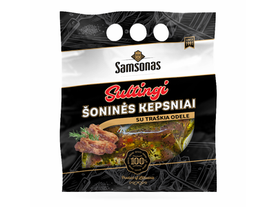 Kiaulienos šoninės kepsniai SAMSONAS, žolelių marinate, 600g