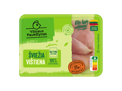 Šviežia broilerių filė kepsniams, užauginta be antibiotikų, 400 g