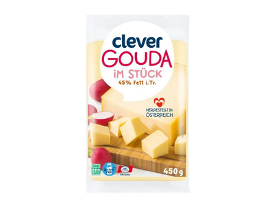 Gouda sūris CLEVER 45% riebumo, 450 g