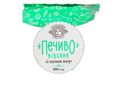 Avižiniai sausainiai, BOGUSLAVNA, su linų sėklomis, 400 g