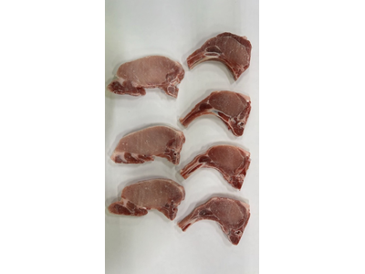 Šaldyti kiaulienos nugarinės kepsniai su kaulais, ~3 kg