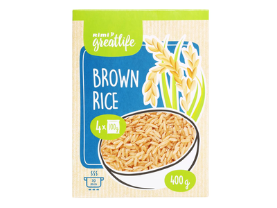 Rudieji ryžiai RIMI GREATLIFE, 4 x 100 g
