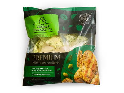 Viščiukas broileris PREMIUM,su česnaku ir  alyvuogių aliejumi, ~2,2 kg