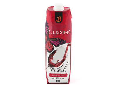 Raudonasis pusiau saldus vynas BELLISSIMO, 1l
