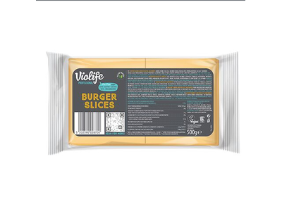 Augalinių riebalų sūrio produktas cheddar VIOLIFE, 26 riekės, 1 kg