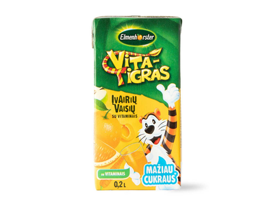 Įvairių vaisių sulčių gėrimas ELMENHORSTER VITA-TIGRAS, 0,2l