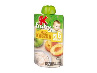 Obuolių, abrikosų tyrelė su vit C ir ryžių koše 6 mėn+ Kubuš baby 100g