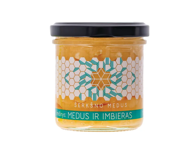 ŠERKŠNO medus su imbieru, 200 g
