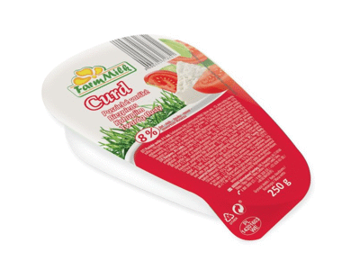 Pusriebė varškė FARM MILK, 8 % rieb., 250 g