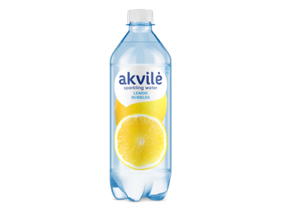 Stalo vanduo AKVILĖ, su citrinos aromatu, gazuotas, 0,6 l