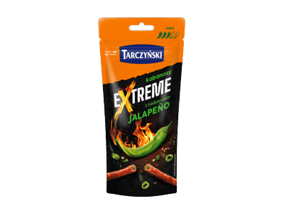 Karštai rūkytos dešrelės KABANOSI EXTREME JALAPENO, II r., 95 g