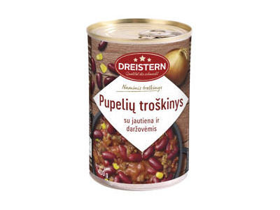 Pupelių troškinys su jautiena ir daržovėmis, 400 g