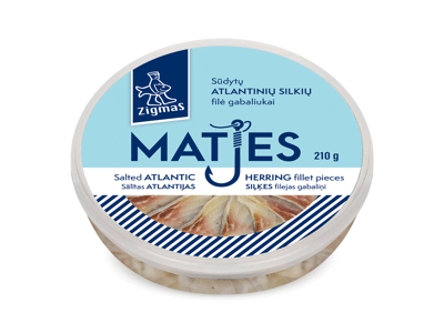 Mažai sūdyti silkių filė gabaliukai aliejuje ZIGMAS MATES, 210 g