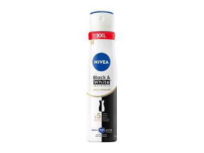 NIVEA BLACK&WHITE SILKY SMOOTH purškiamasis antiperspirantas moterims, 250 ml 