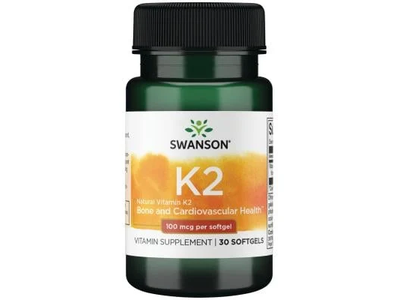 SWANSON NATŪRALUS VITAMINAS K2 100 MCG, N30