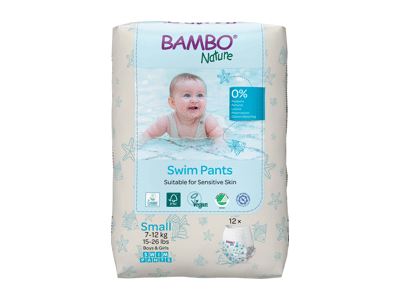 Maud. sauskelnės-kelnaitės BAMBO NATURE SMALL, 7-12 kg, 12 vnt.