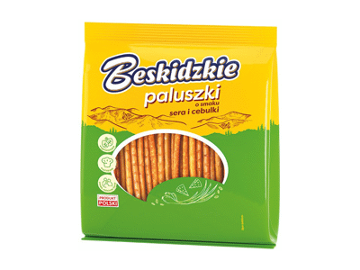Lazdelės AKSAM BESKIDZKIE, sūrio ir svogūnų skonio, 180 g