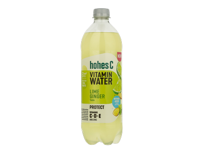 Gazuotas vanduo, HOHES C, laimų ir imbiero skonio, su C+D+E+Zn, 0,75 l
