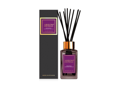 Namų kvapas su lazdelėmis AREON BLACK PATCHOULI LAVENDER, 85 ml